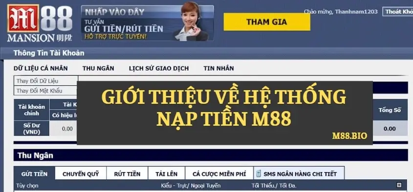 Giới thiệu về hệ thống nạp tiền M88