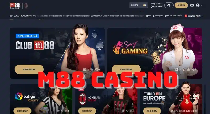 Sòng Casino trực tuyến M88